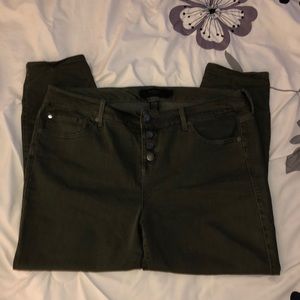 Torrid olive green skinny jeans size 18